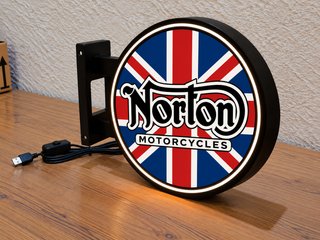 Cartel Luminoso Norton Motorcycles Union Jack