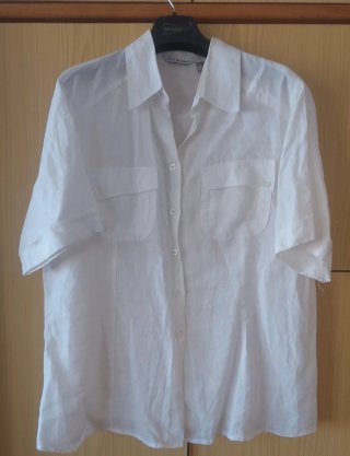 Casaca Punt Roma Blanca Talla 52, lino.