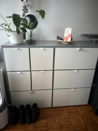 Cassettiera Ikea Visthus Grigio/Bianco