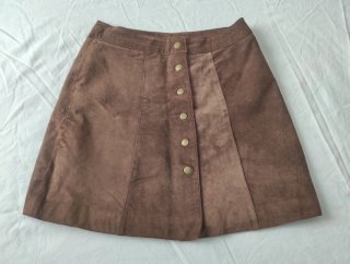 Falda de piel de ante marrón