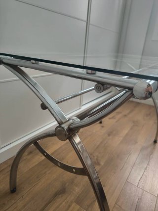 Mesa escritorio cristal 60x120cm patas acero