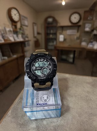 Orologio Uomo Sportivo Nuovo Beige Nero