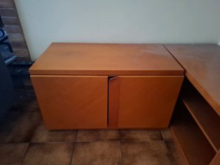 Mueble de salón modular madera y cristal