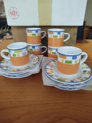 Set 6 Tazze Caffè Porcellana Andrea Fontebasso