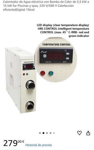 Calentador eléctrico agua 5.5kW piscina