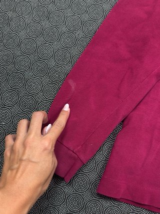 Polo Lacoste Manga Larga Rojo Oscuro Hombre