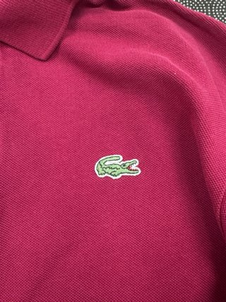 Polo Lacoste Manga Larga Rojo Oscuro Hombre