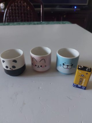 Set 3 tazzine espresso Miniso impilabili