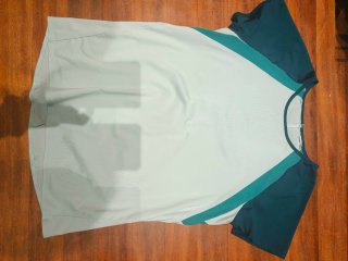 Camiseta deportiva verde y azul