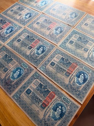 10 Billetes Antiguos 1000 Kronen