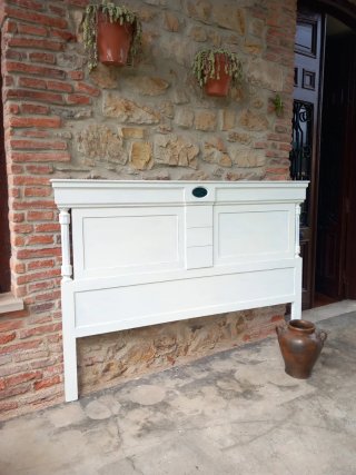 Cabecero cama 150 cm blanco antiguo