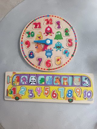 Puzzle Reloj y Autobús Números Monstruos