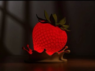 Lámpara Fresa Diseño 3D