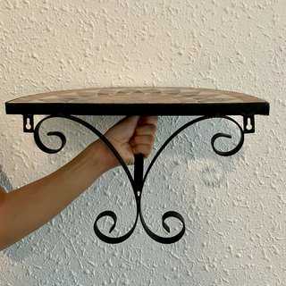 Mesita de pared para exterior (cerámica y acero)