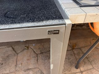 Mesa de jardín aluminio y cristal