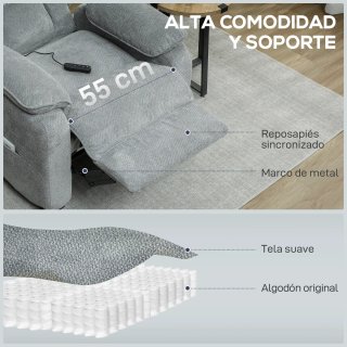 Sillón reclinable eléctrico con mando
