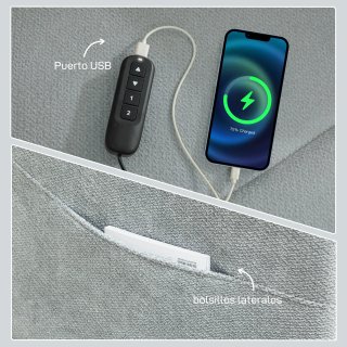 Sillón reclinable eléctrico con mando