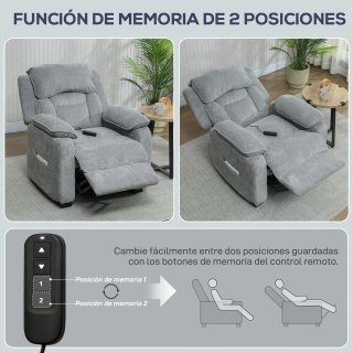 Sillón reclinable eléctrico con mando