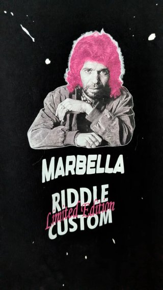 Camiseta Riddle Custom Estampada Negra Talla M