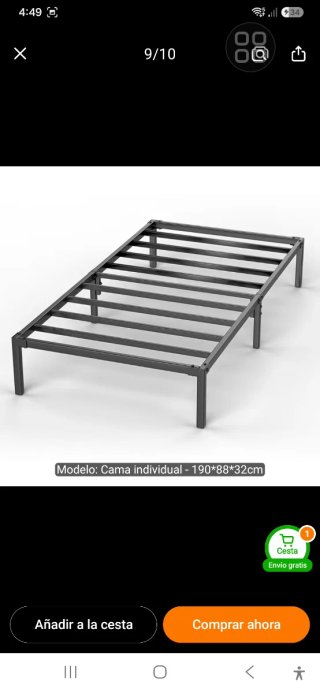 Somier 90x190 plegable