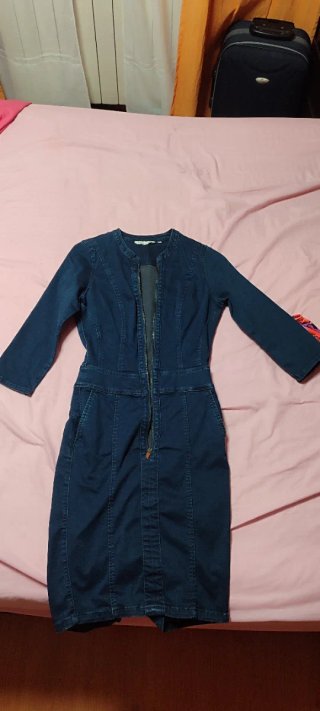 Vestido vaquero cremallera mujer