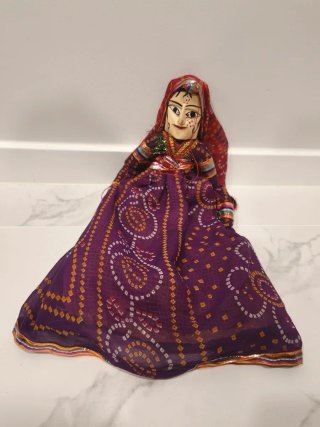 Marioneta antigua India de madera - muñeco guiñol
