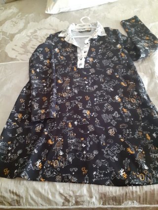 Vestido manga larga estampado