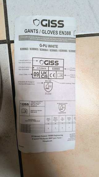 Guanto manipolazione GISS 839985, taglia 8