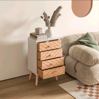 Cómoda o mesita con 4 cajones con patas elevadas