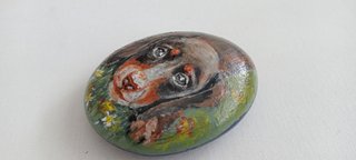 Hand-painted Dachshund Stone Art