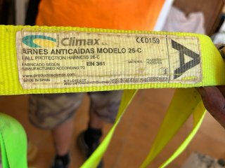 Arnés de seguridad homologado