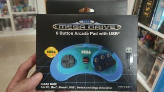 Mando SEGA Mega Drive USB Retro-Bit azul NUEVO
