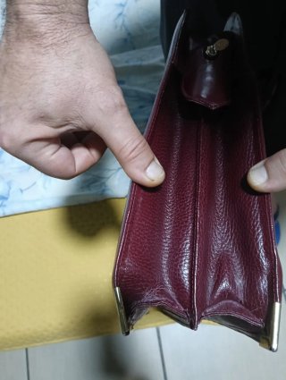 Borsa lavoro vintage Cartier rossa mai utilizata