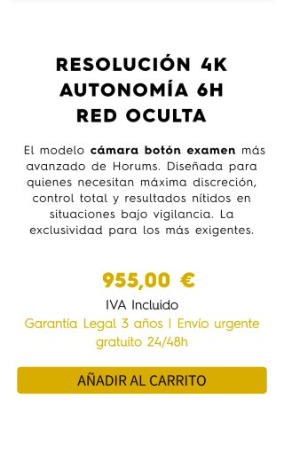 Pinganillo y Cámara Horums Premium 4K