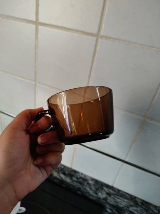 Conjunto Tazas Vintage Marrón Cristal
