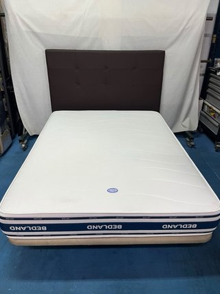 Base tapizada y colchón BEDLAND 135x180
