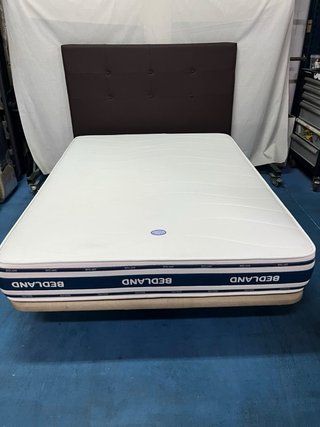 Base tapizada y colchón BEDLAND 135x180