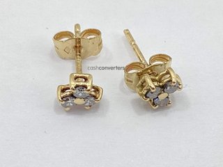 pendientes oro 18k con piedra con diamante