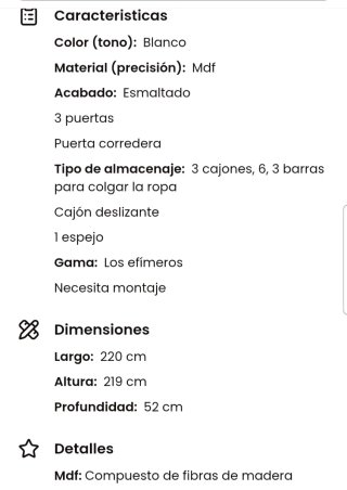 Armario blanco con puertas correderas