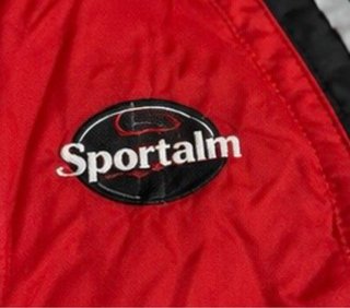 Chaqueta de esquí vintage roja y blanca sportalm
