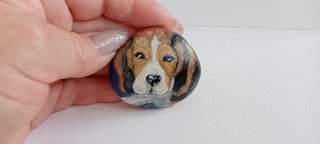 Hand-painted Beagle Stone Art