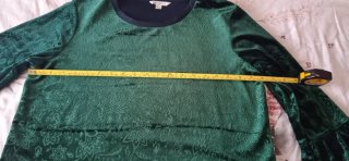 Blusa Terciopelo Verde Elegante Manga Campana
