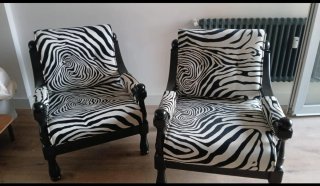 2 Sillones Madera Maciza Diseño Cebra