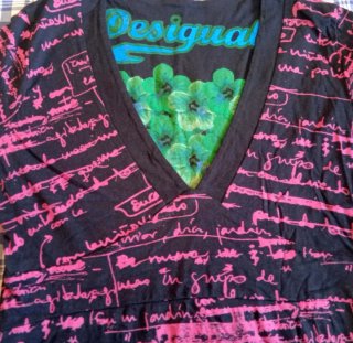 Vestido Desigual flores y letras