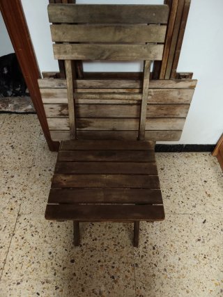 Mesa y Sillas Terraza Madera y Metal