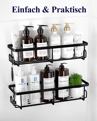 Estantería Ducha Acero Inoxidable Negra