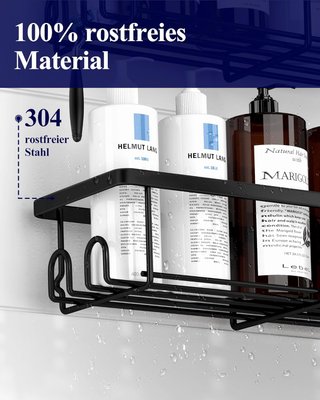Estantería Ducha Acero Inoxidable Negra