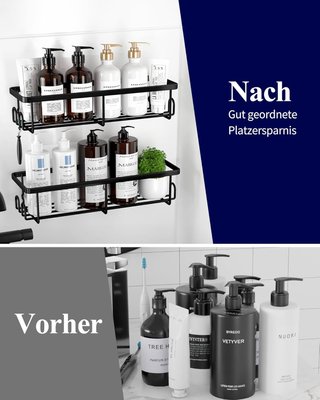 Estantería Ducha Acero Inoxidable Negra
