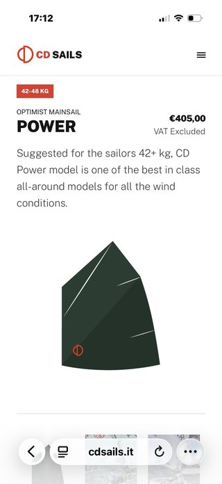 Vela Optimist CD Sails Power 42-48 kg