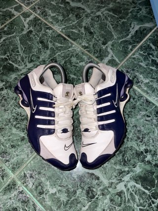 Nike Shox NZ Bianche e Blu Scuro - Taglia 37.5